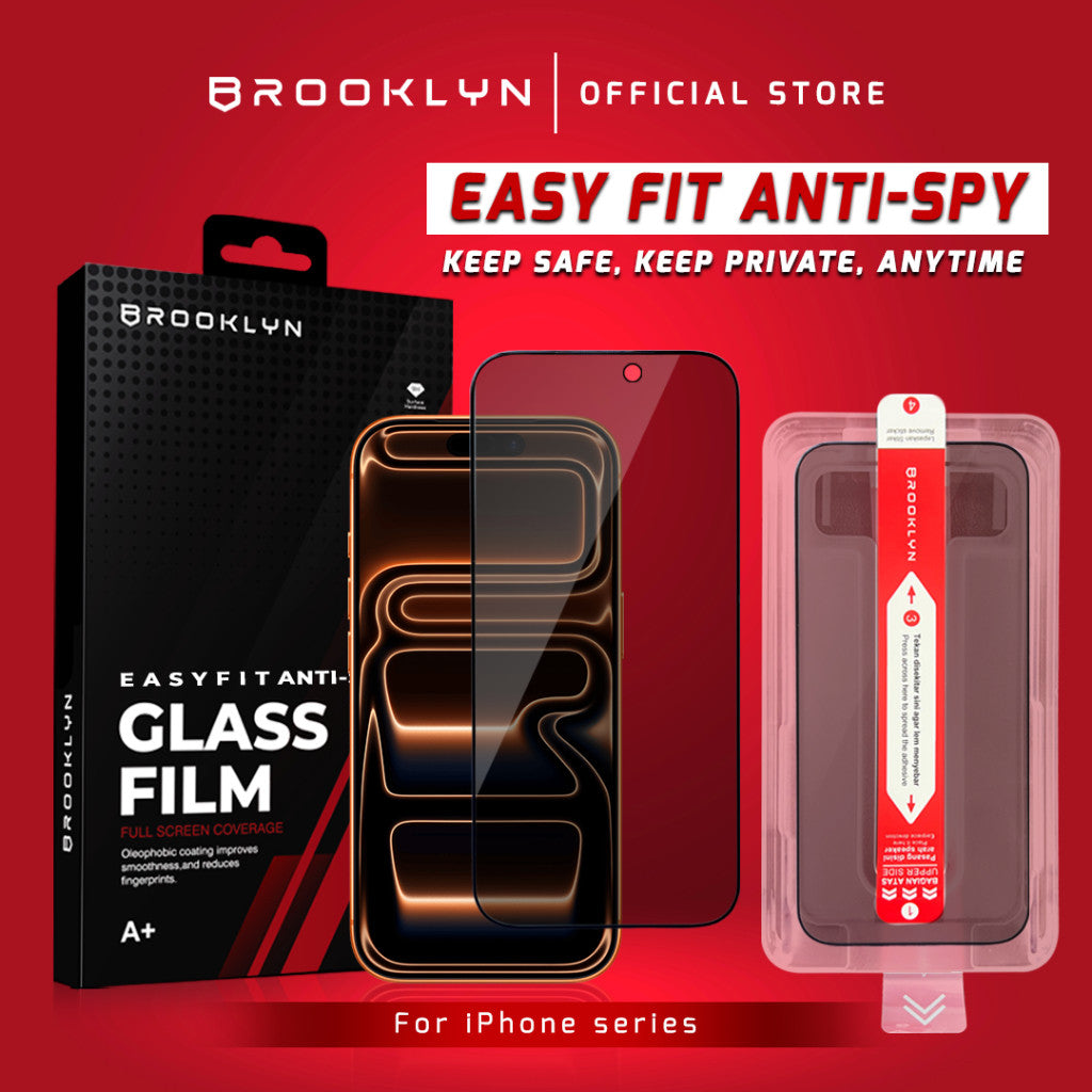 Tempered Glass iPhone 17 / Air / Pro / Pro Max EasyFit Privacy Full Cover Anti Spy Protection