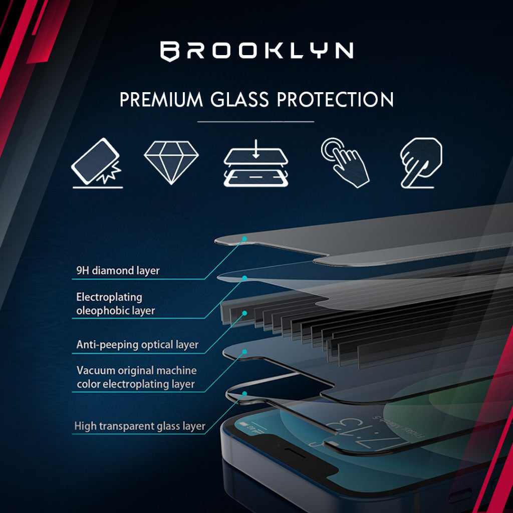 Tempered Glass iPhone 17 / Air / Pro / Pro Max EasyFit Privacy Full Cover Anti Spy Protection