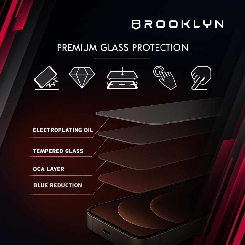 Tempered Glass iPhone 15 / Plus / Pro / Pro Max BlueArmor Full Cover Anti Blue Protection