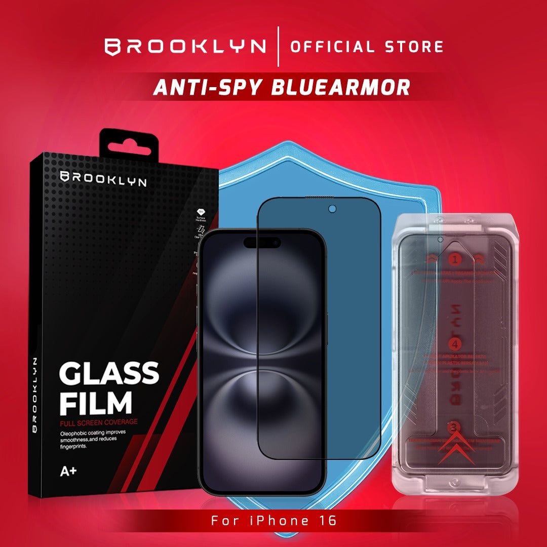 Tempered Glass iPhone 16 / e / Plus / Pro / Pro Max BlueArmor Privacy Full Cover Anti Blue Protection