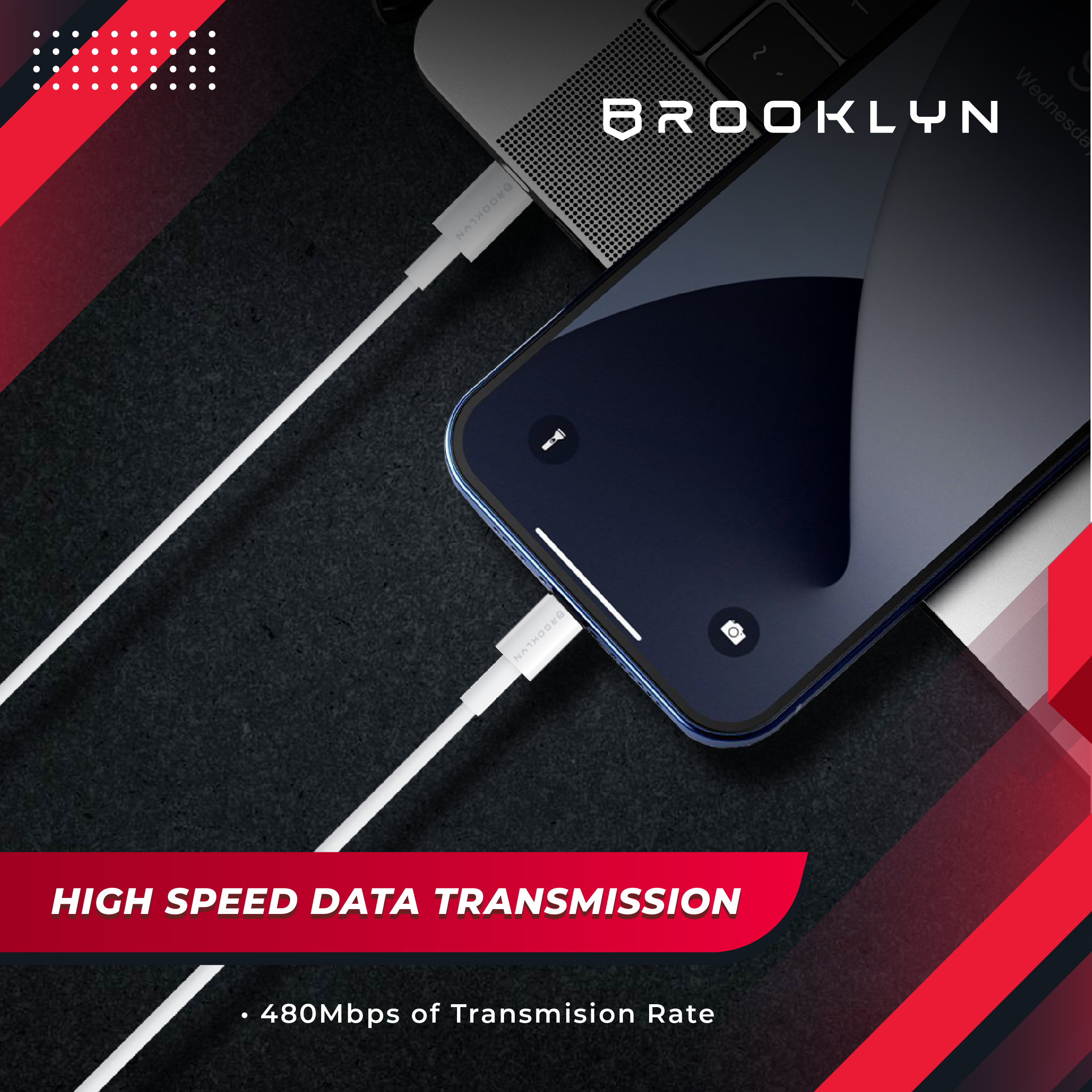 Cable Data USB C to USB C 60W Fast Charging BK-C1