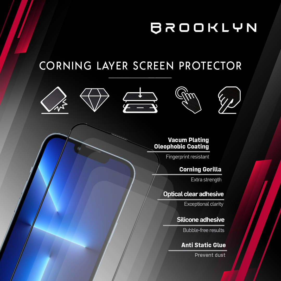 Tempered Glass iPhone 14 / Plus / Pro / Max Corning Glass Full Cover Protection