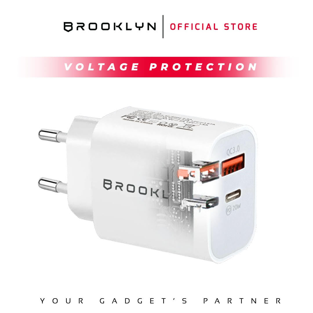 Wall Charger Adapter 2 Port USB C and USB A 20W Power Delivery BK-W3