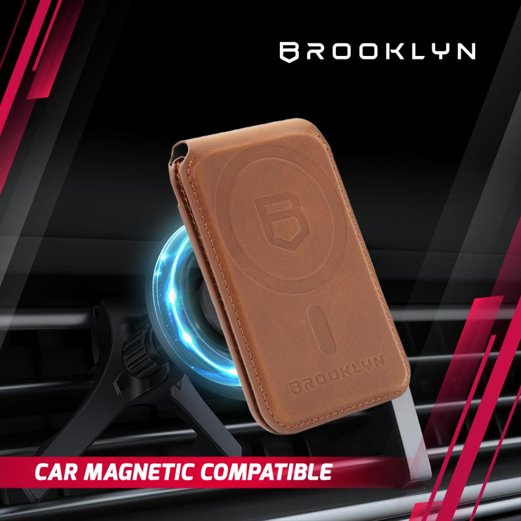 Brooklyn Leather MagSafe Wallet RFID Anti Theft With Stand / Non Stand