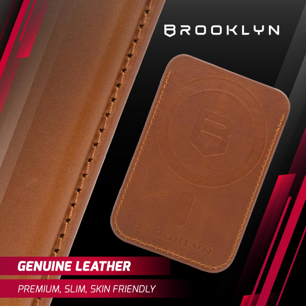 Brooklyn Leather MagSafe Wallet RFID Anti Theft With Stand / Non Stand