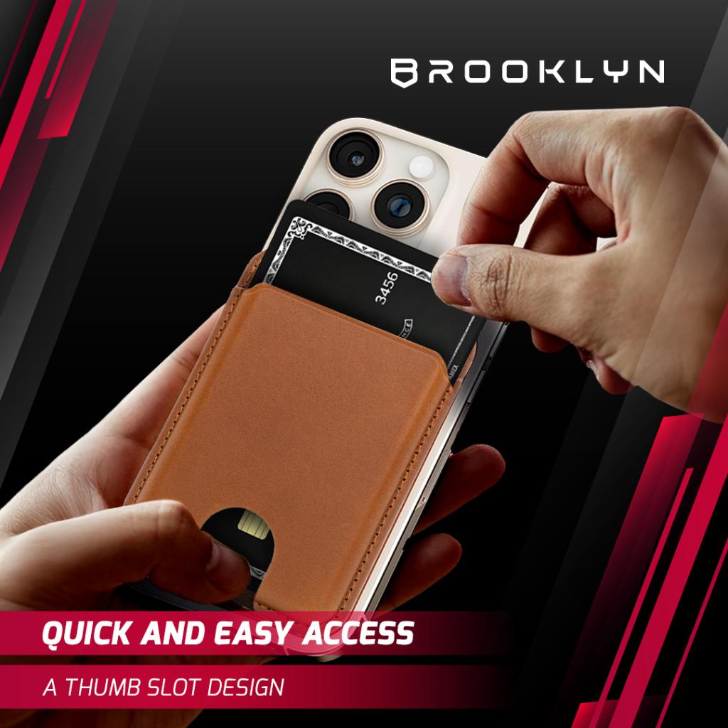 Brooklyn Leather MagSafe Wallet RFID Anti Theft With Stand / Non Stand