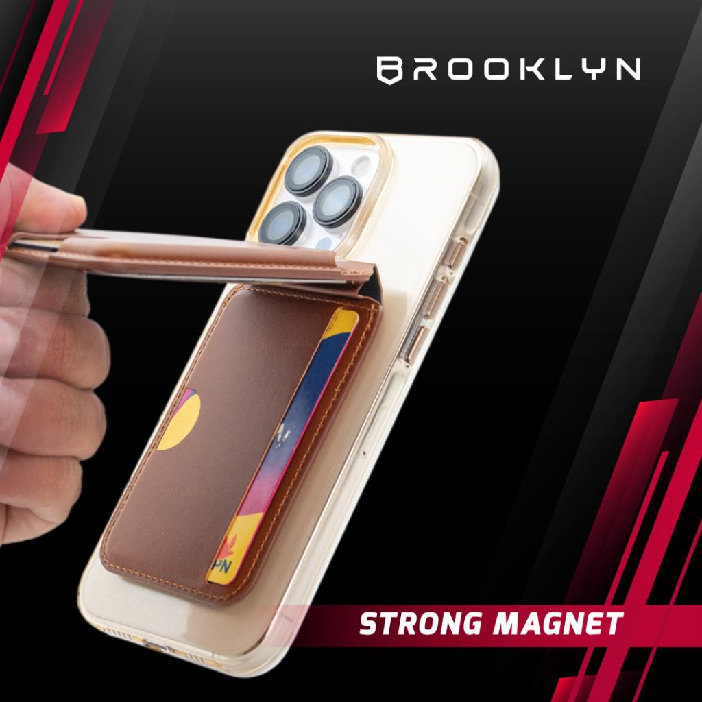 Brooklyn Leather MagSafe Wallet RFID Anti Theft With Stand / Non Stand