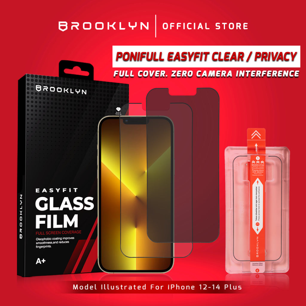 Brooklyn Ponifull Privacy Tempered Glass iPhone 13 / Pro / Pro Max EasyFit