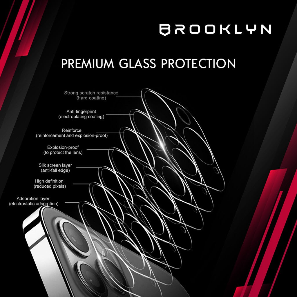 Brooklyn iPhone Camera Tempered Glass Full Cover Around Protection