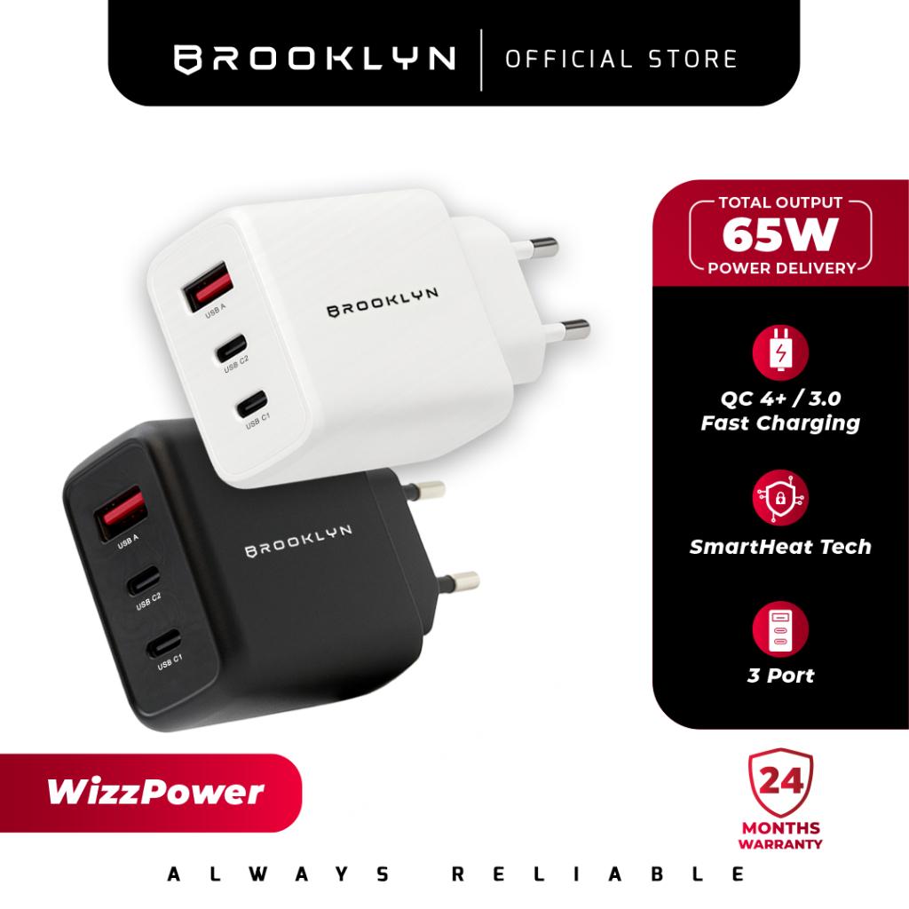 WizzPower 65W Wall Charger Adapter 3 Port SmartHeat Tech TUV Certified Power Delivery BK-W19