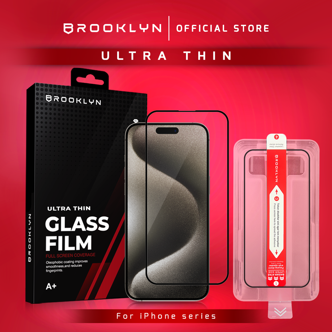 Brooklyn Ultra Thin Tempered Glass iPhone 15/14/13/12/11/X XR XS MAX Mini Pro Max Full Cover Protection