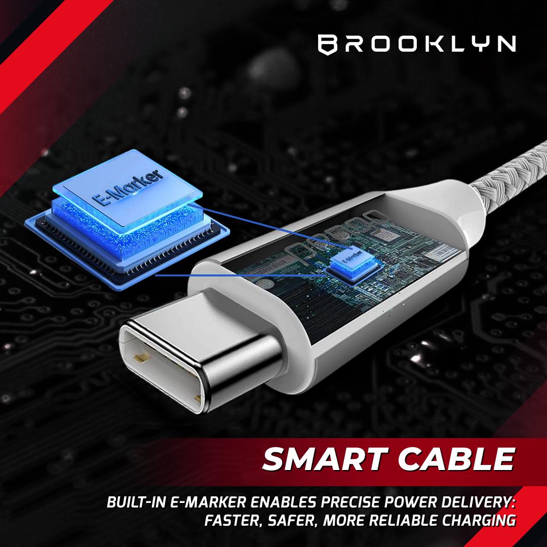 WizzWire Type C to C 100W Smart E-Marker Fast Charging 1,2m Cable Data BC-C8 For Apple & Android